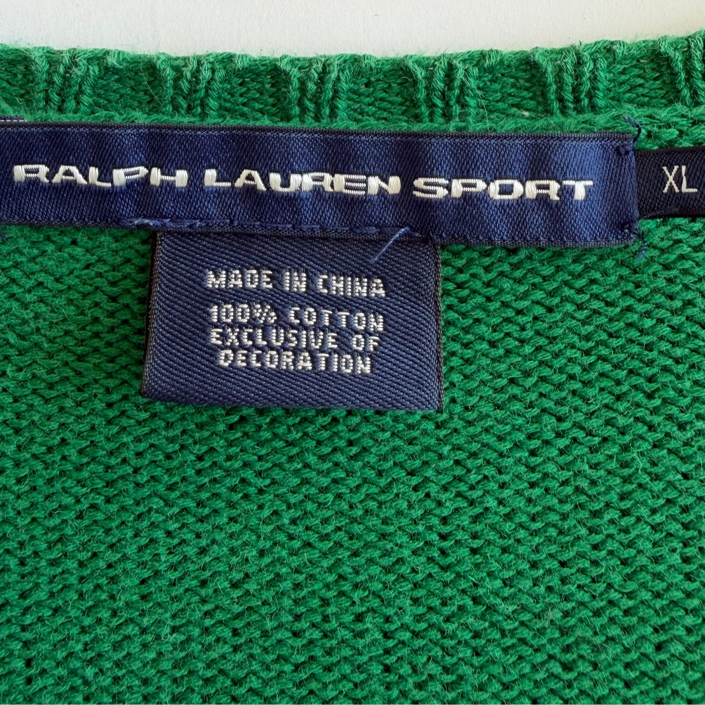 Y2K Polo Ralph Lauren V-neck Heavy Knit - XL
