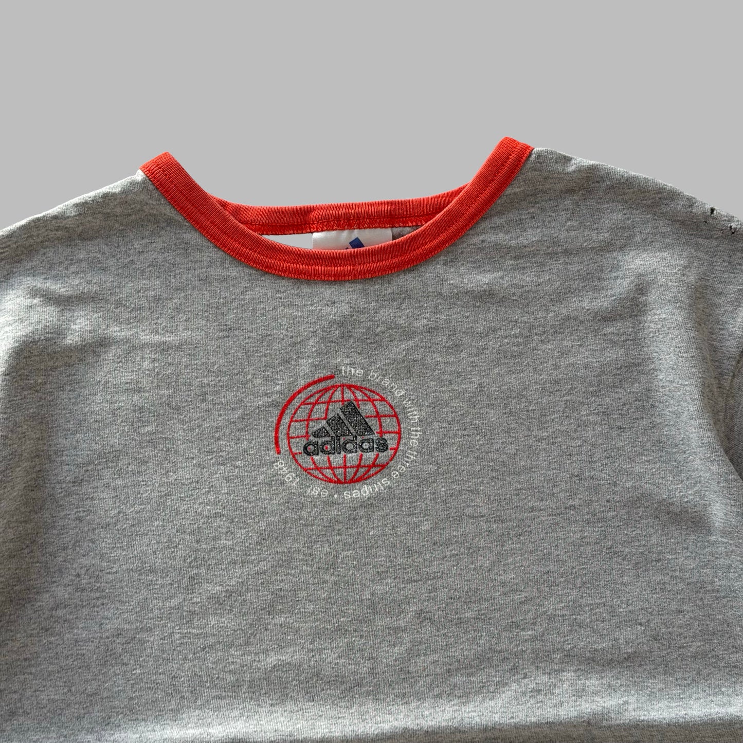 Y2K Adidas Spell Out Ringer Tee - L
