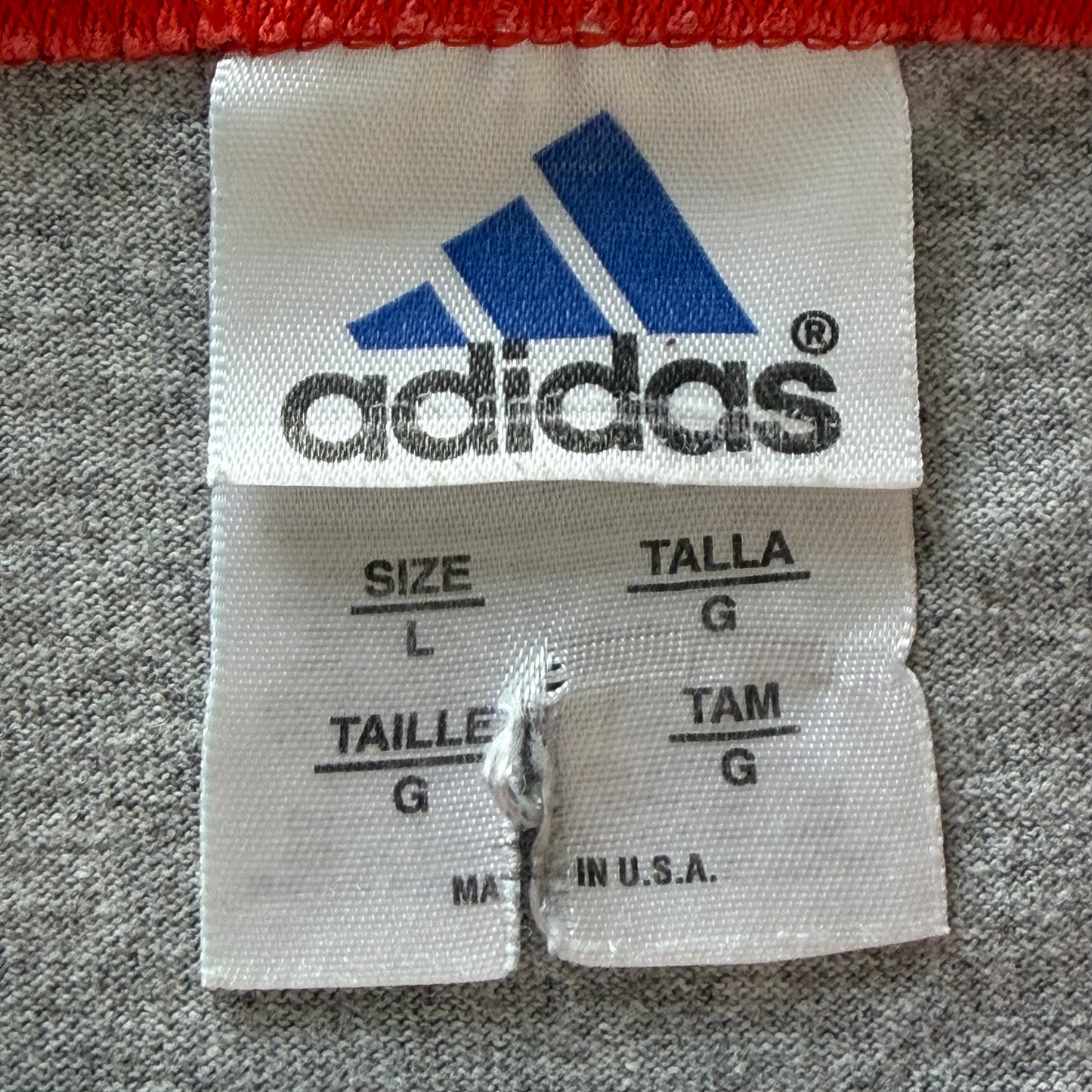 Y2K Adidas Spell Out Ringer Tee - L