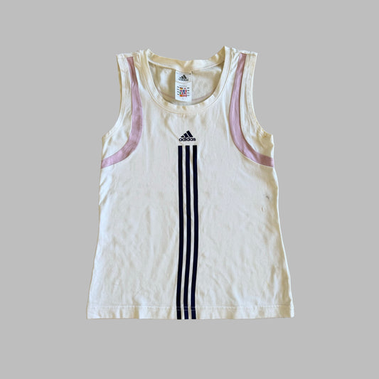 Y2K Adidas Panelled Three Stripe Tank - S