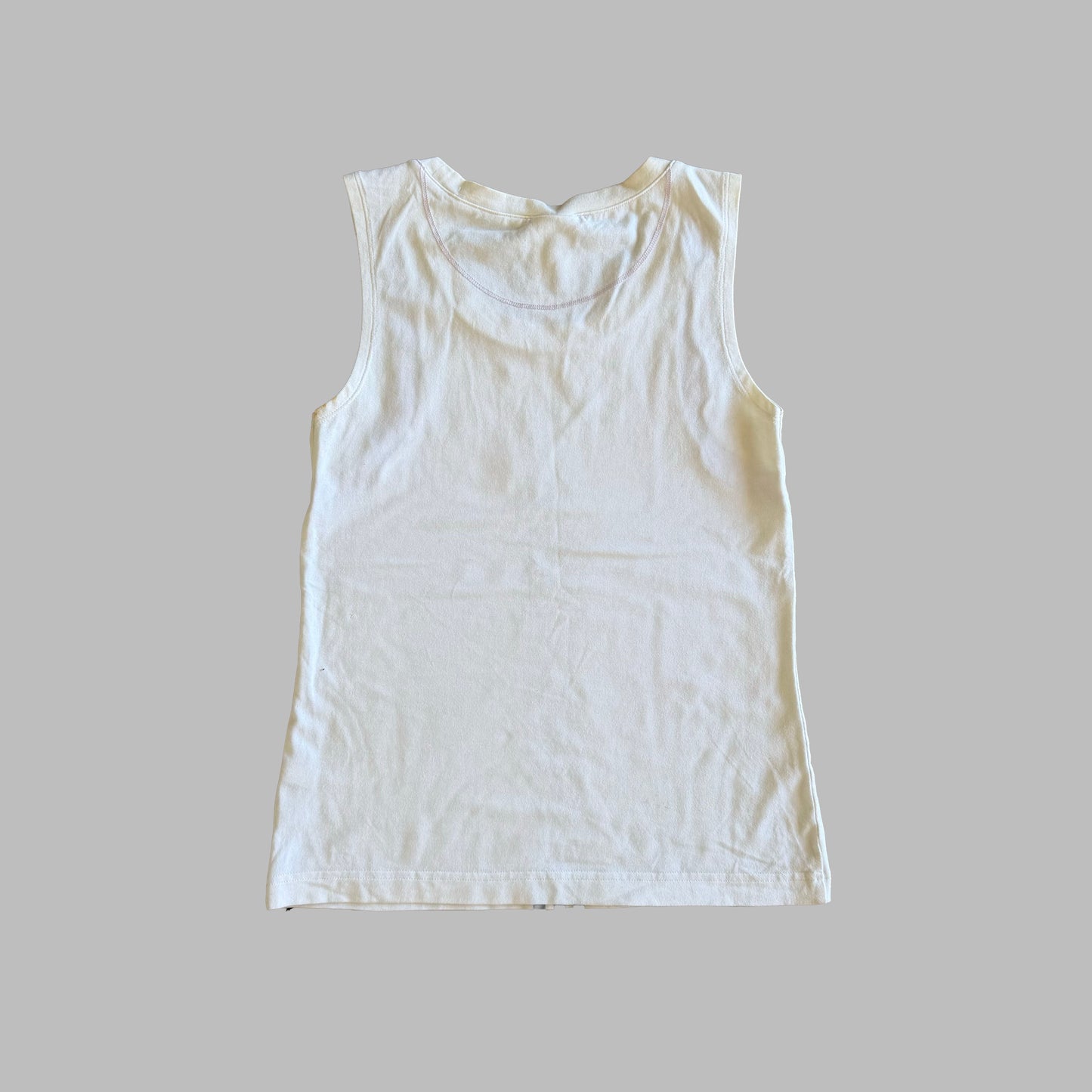 Y2K Adidas Panelled Three Stripe Tank - S