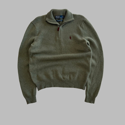 90s Polo Ralph Lauren Lambswool Quarter Zip - M