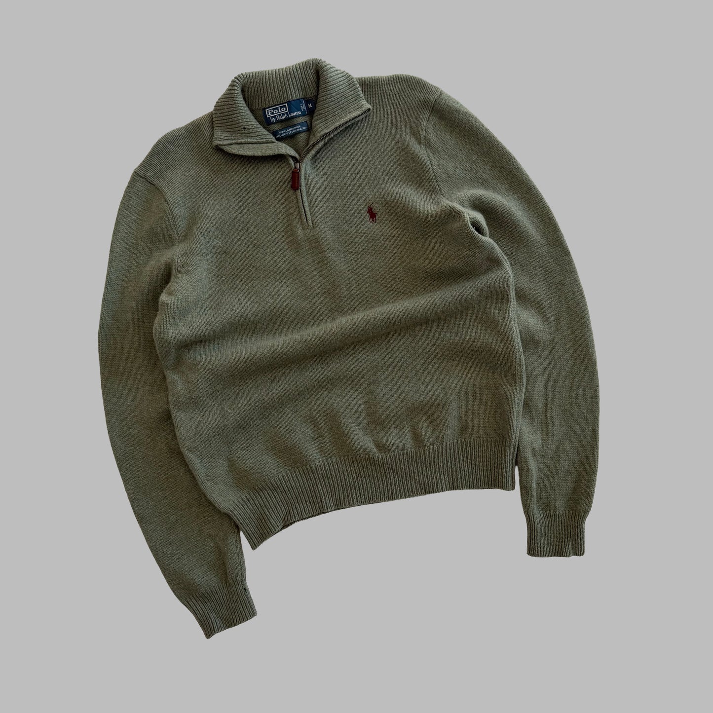 90s Polo Ralph Lauren Lambswool Quarter Zip - M