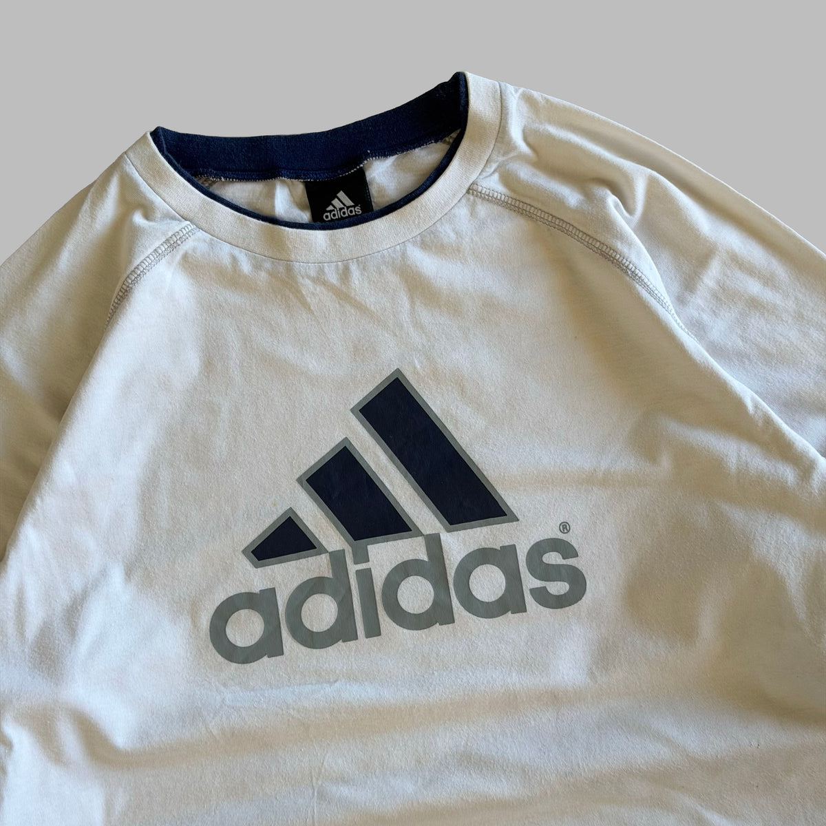 Y2K Adidas Spell Out Longsleeve Tee - M