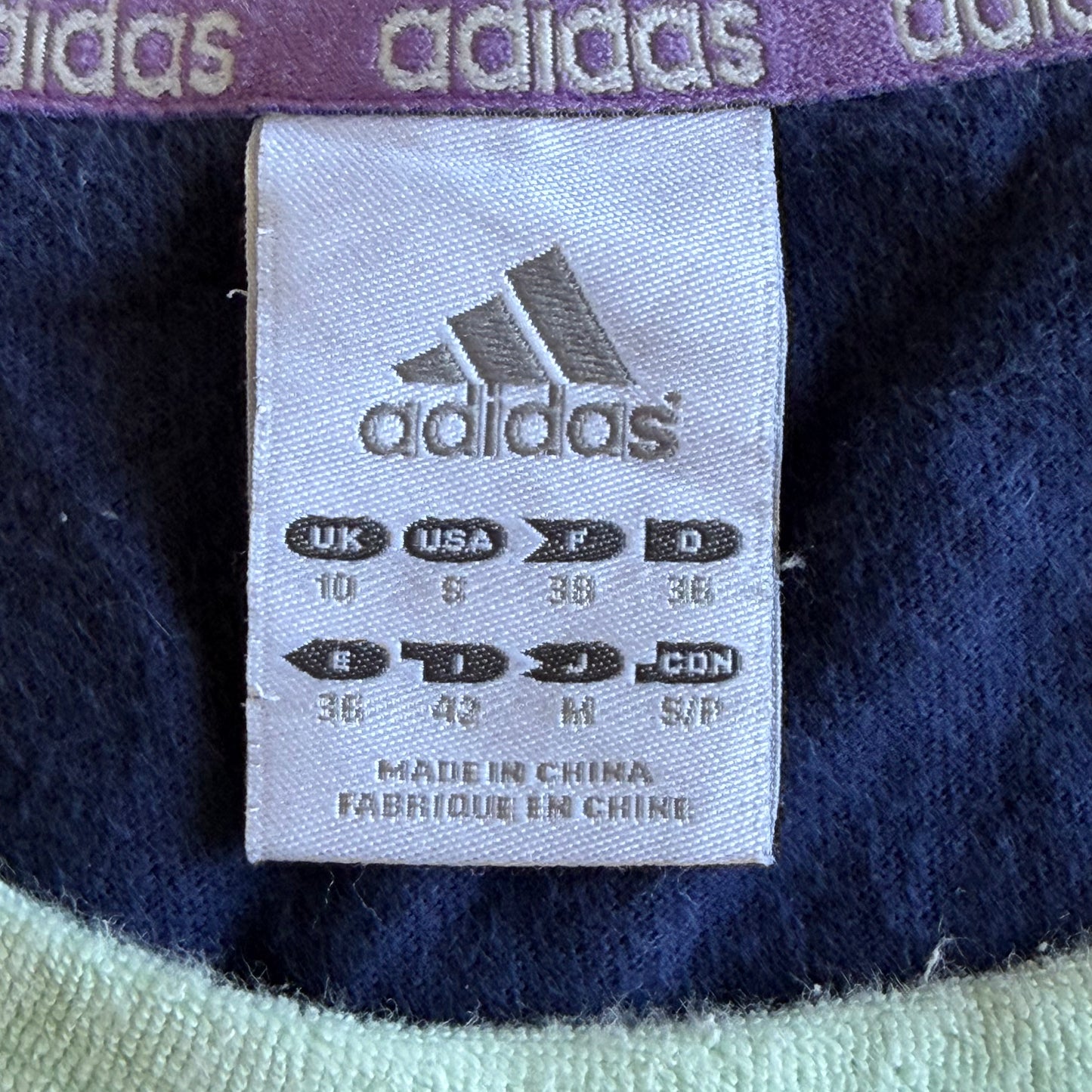 Y2K Adidas Scoop Neck Spell Out Baby Tee - S