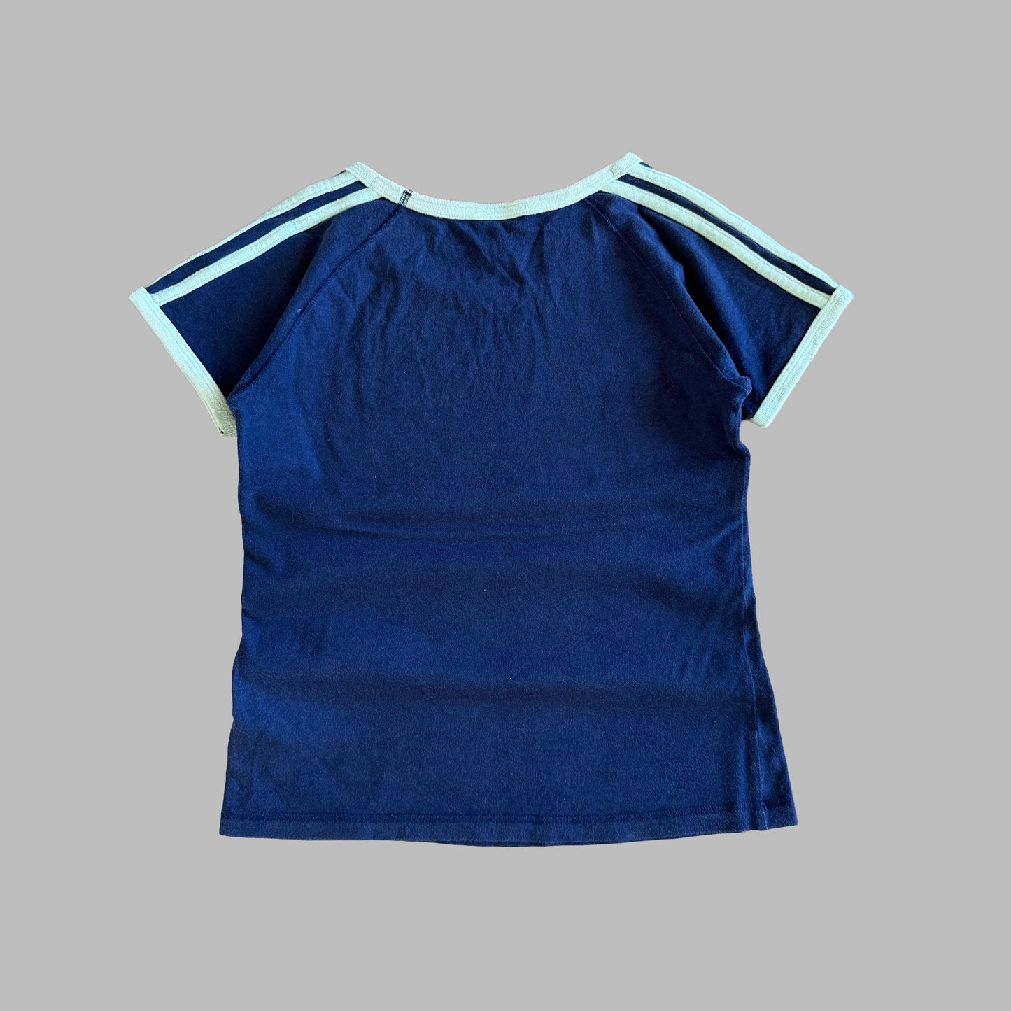 Y2K Adidas Scoop Neck Spell Out Baby Tee - S