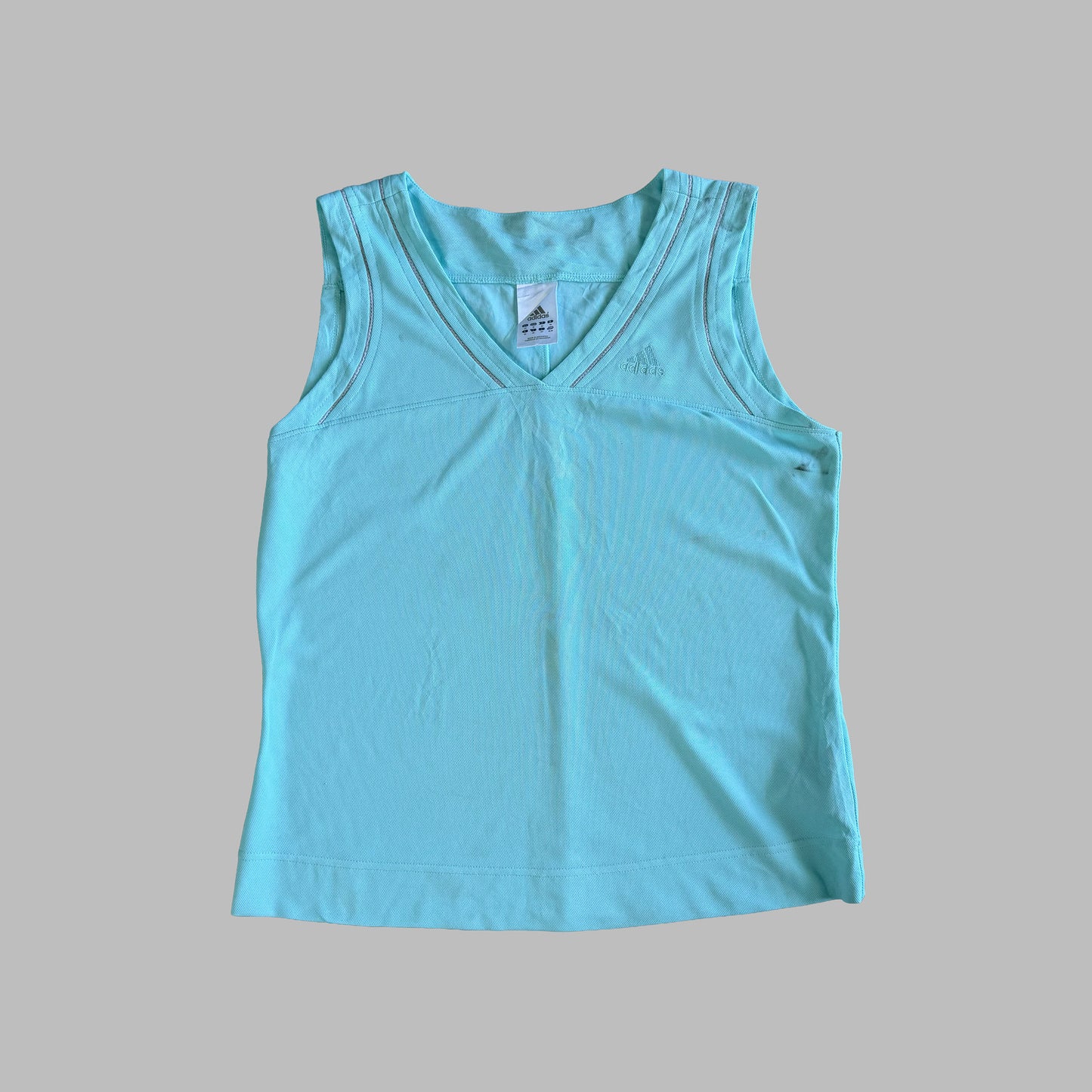 Y2K Adidas V-Neck Activewear Tank - L