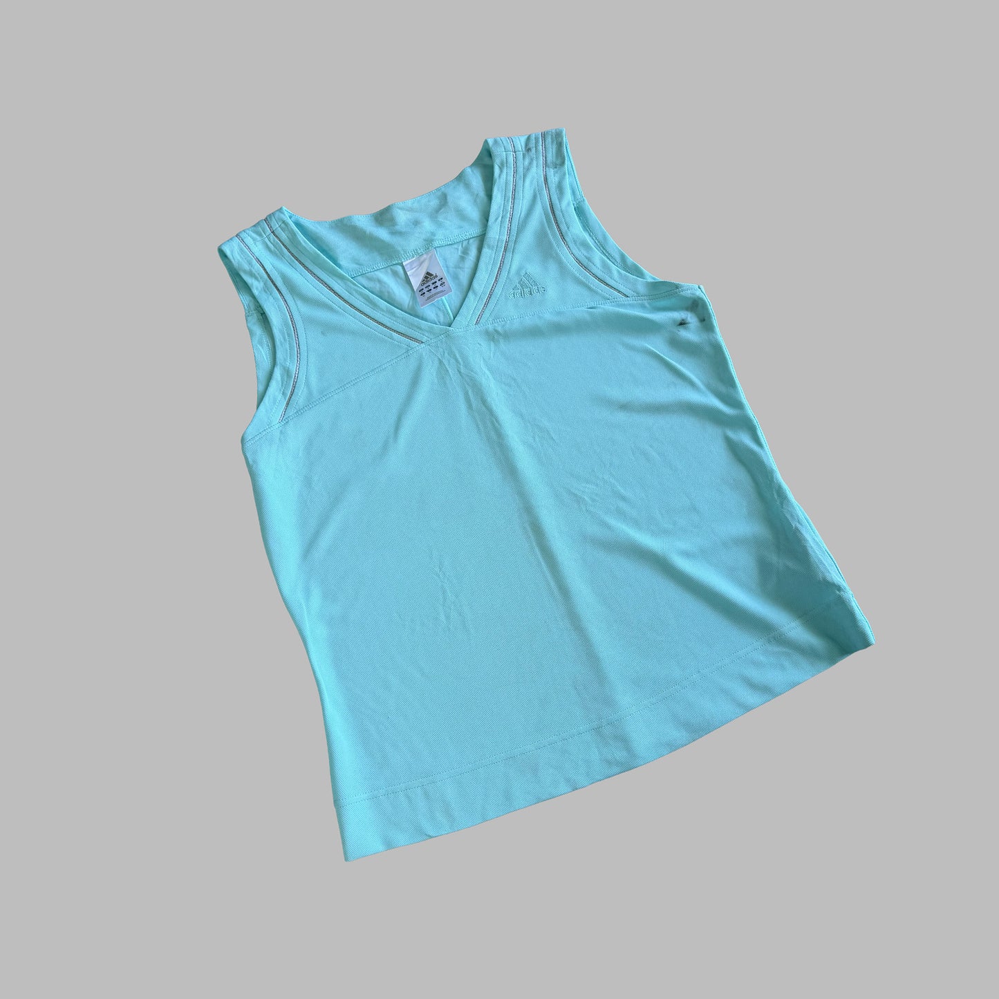 Y2K Adidas V-Neck Activewear Tank - L