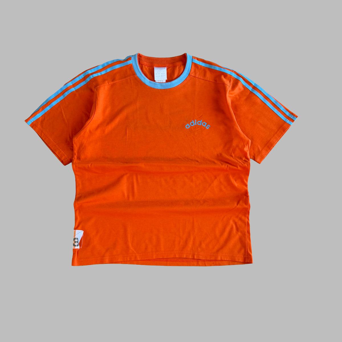 90s Adidas Spell Out Ringer Tee - L