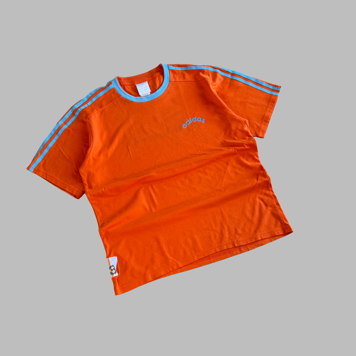 90s Adidas Spell Out Ringer Tee - L
