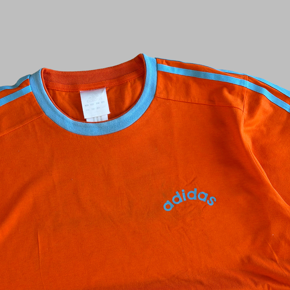 90s Adidas Spell Out Ringer Tee - L
