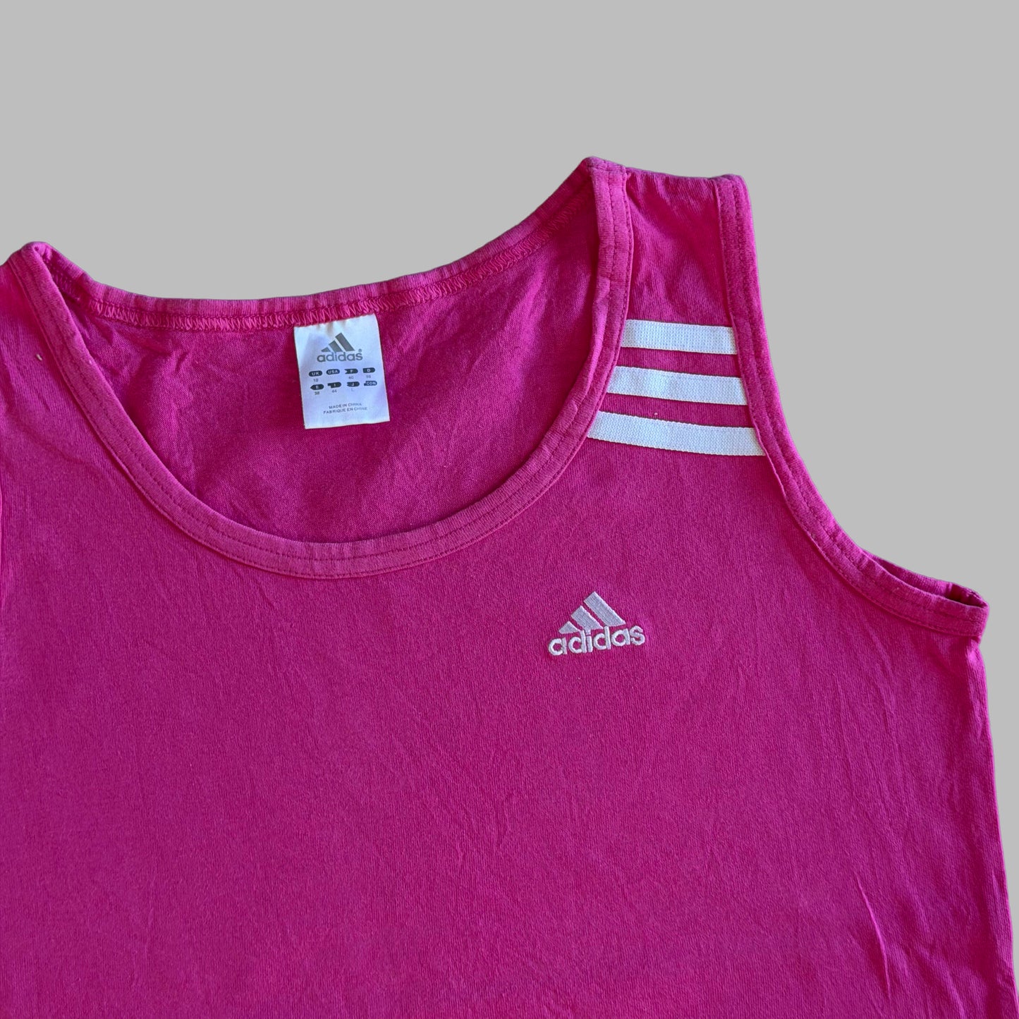 Y2K Adidas Three Stripe Tank Top - L