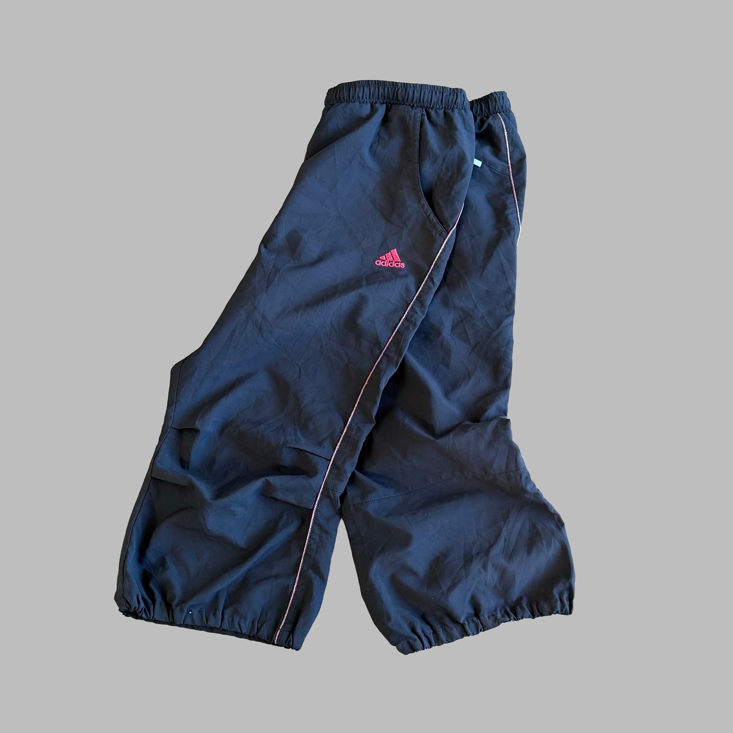Y2K Adidas Striped Baggy Capris - M