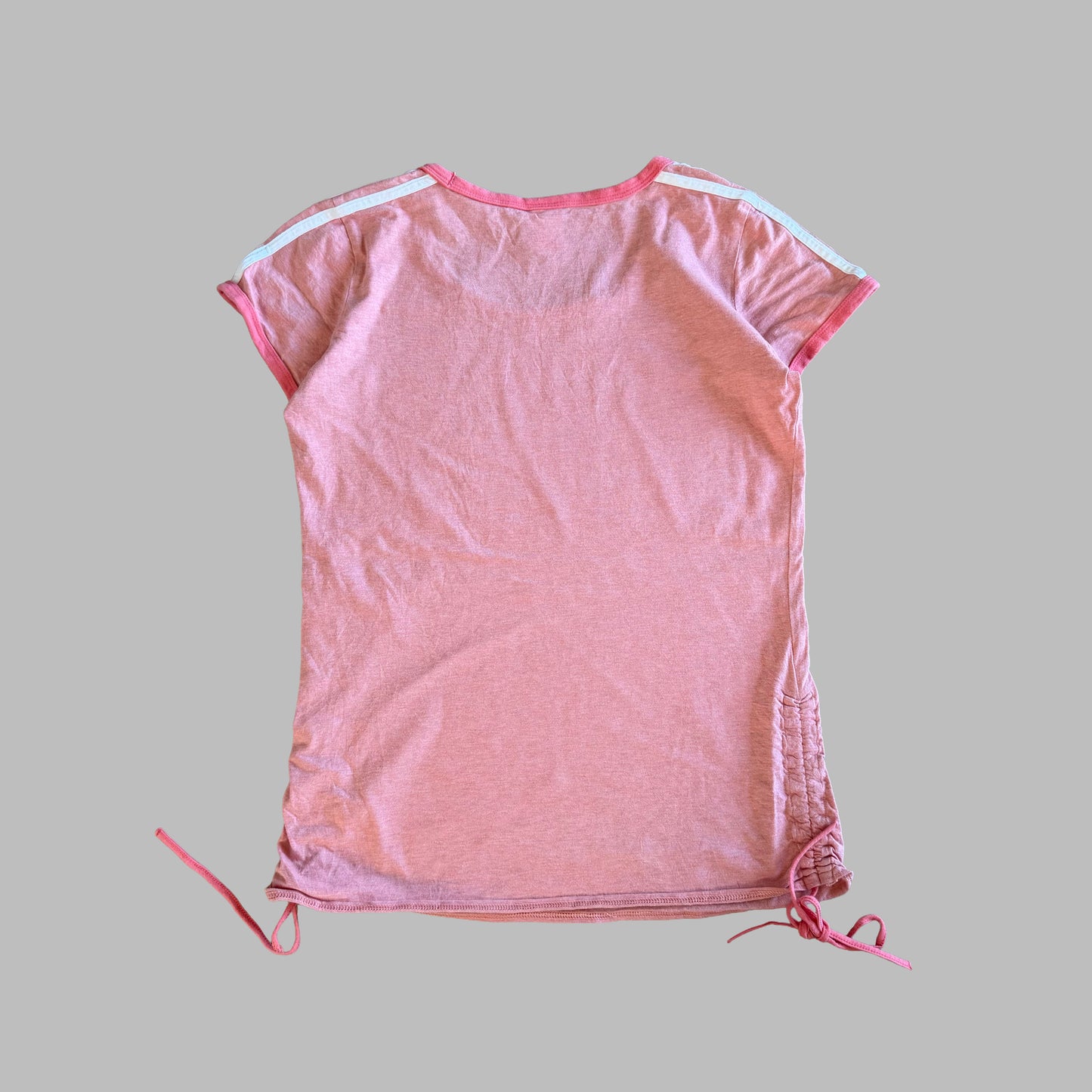 Y2K Adidas Scoop Neck Ringer Tee - L