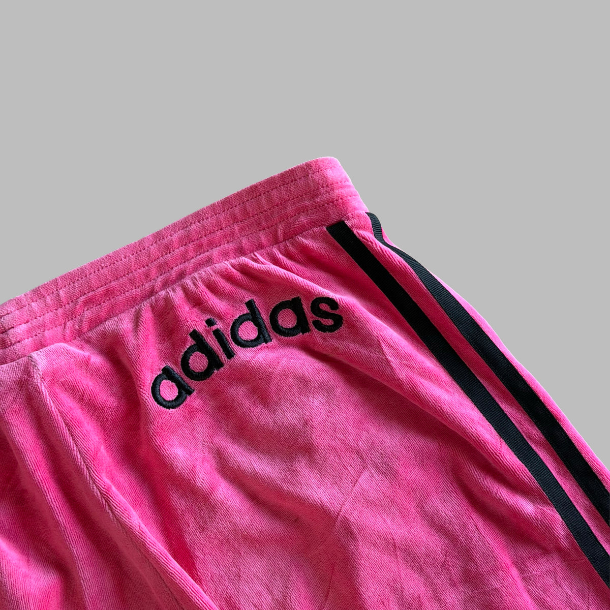 Y2K Adidas Three Stripe Velour Velvet Track Pants - S/M