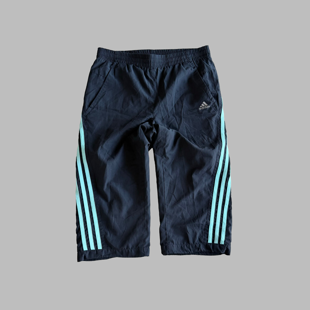 Y2K Adidas Three Stripe Activewear Capris - S