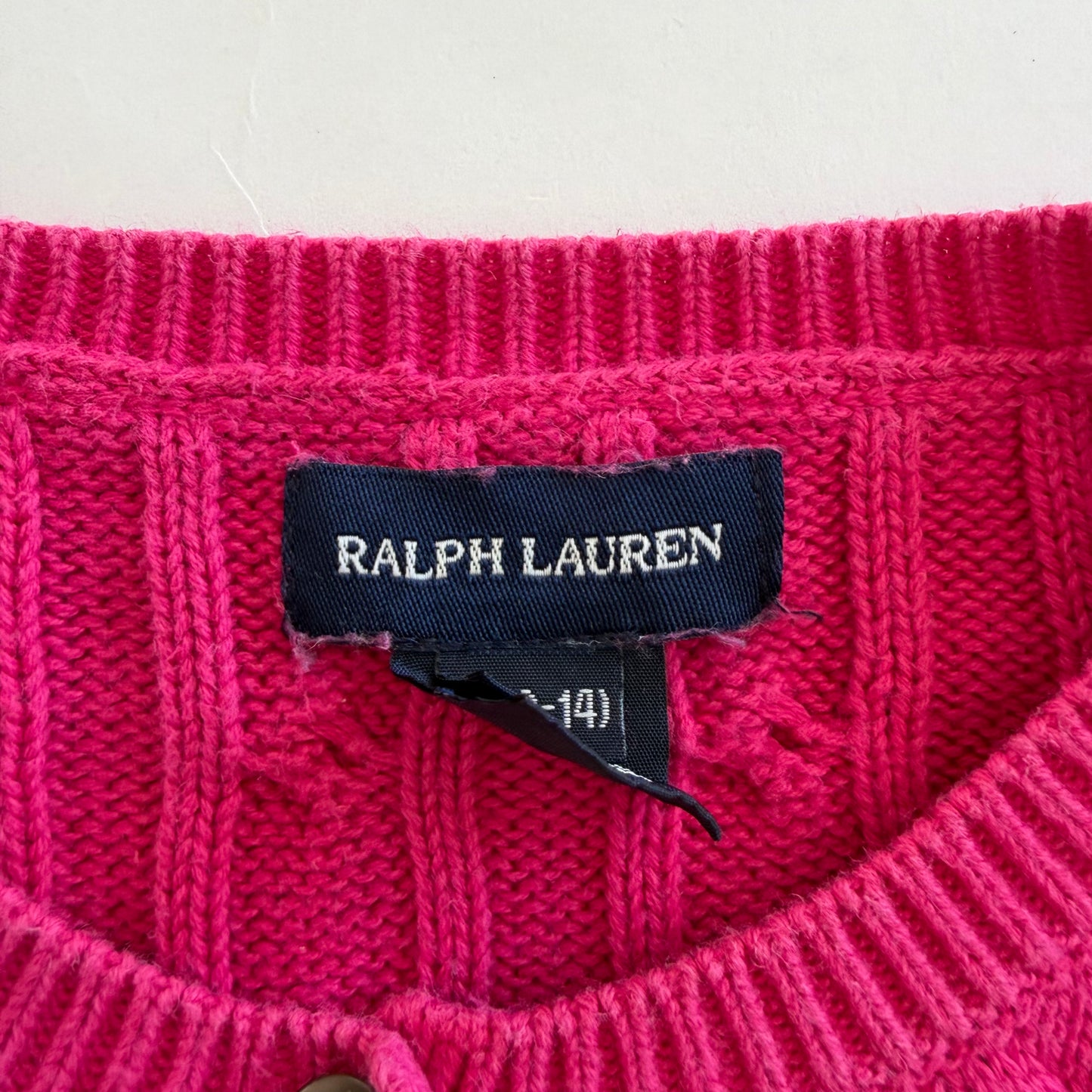 Y2K Polo Ralph Lauren Cable Knit Cardigan - XS