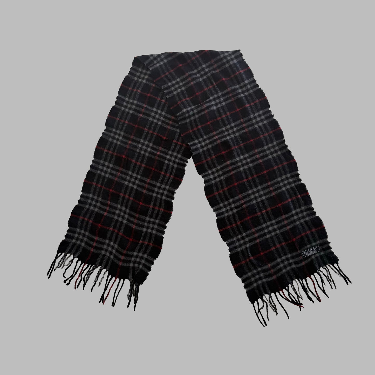 90s Burberry Lambswool Check Scarf