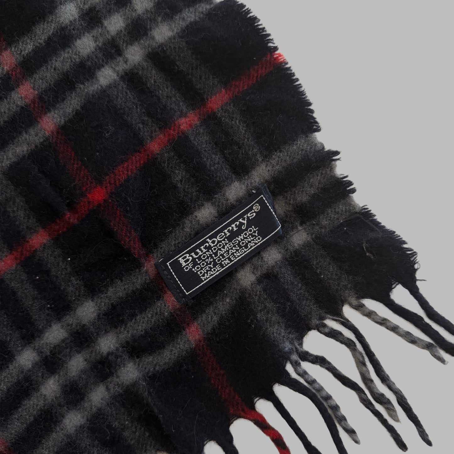 90s Burberry Lambswool Check Scarf