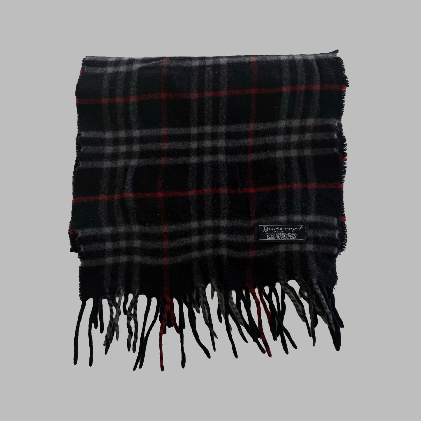 90s Burberry Lambswool Check Scarf