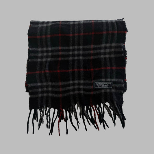 90s Burberry Lambswool Check Scarf