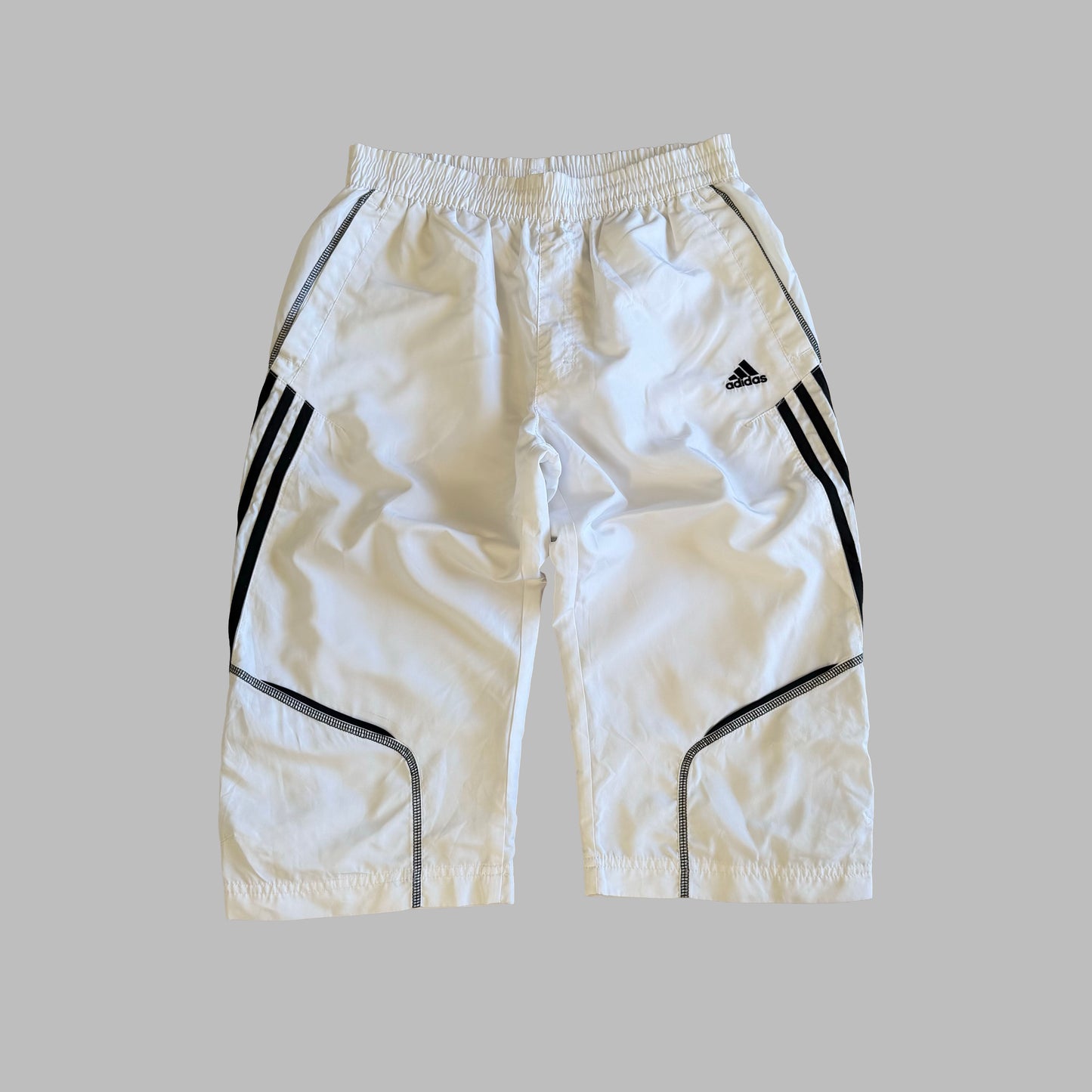 Y2K Adidas Three Stripe Track Capris - S