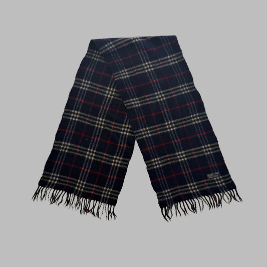 90s Burberry Lambswool Check Scarf