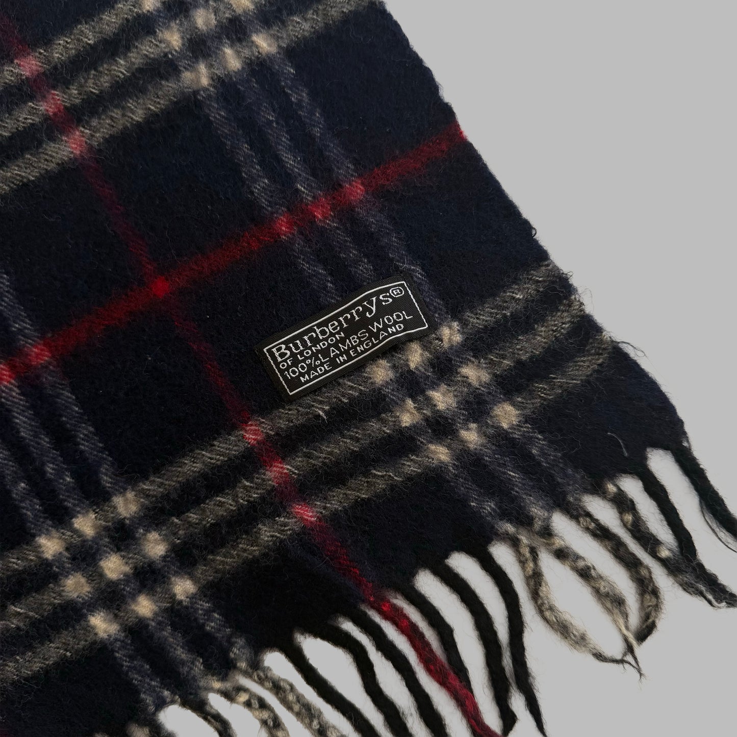 90s Burberry Lambswool Check Scarf