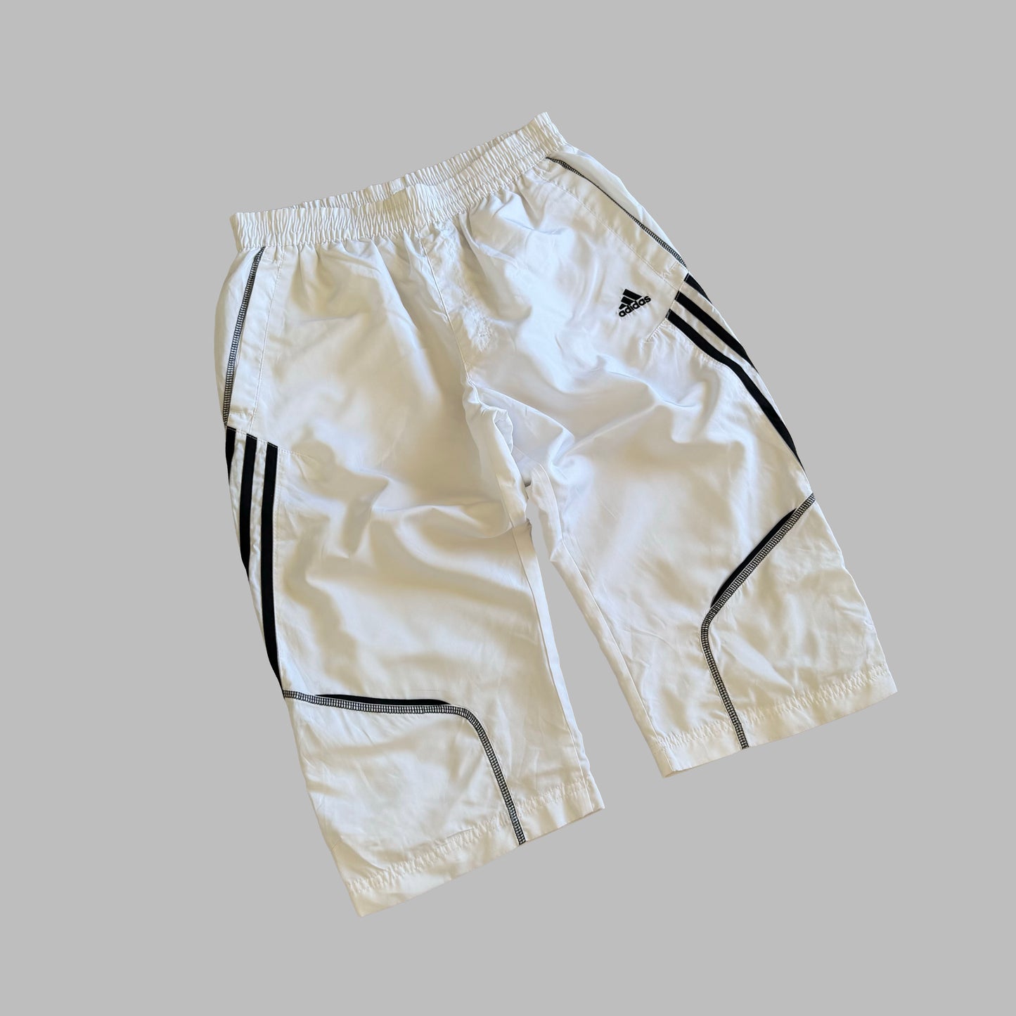 Y2K Adidas Three Stripe Track Capris - S