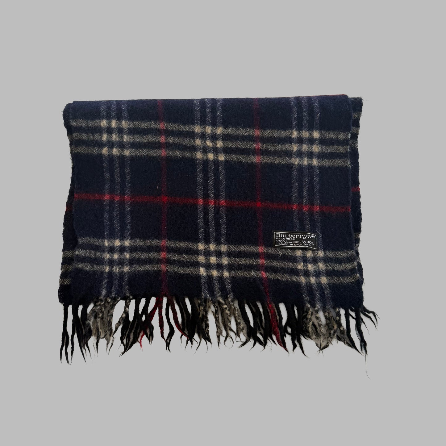 90s Burberry Lambswool Check Scarf