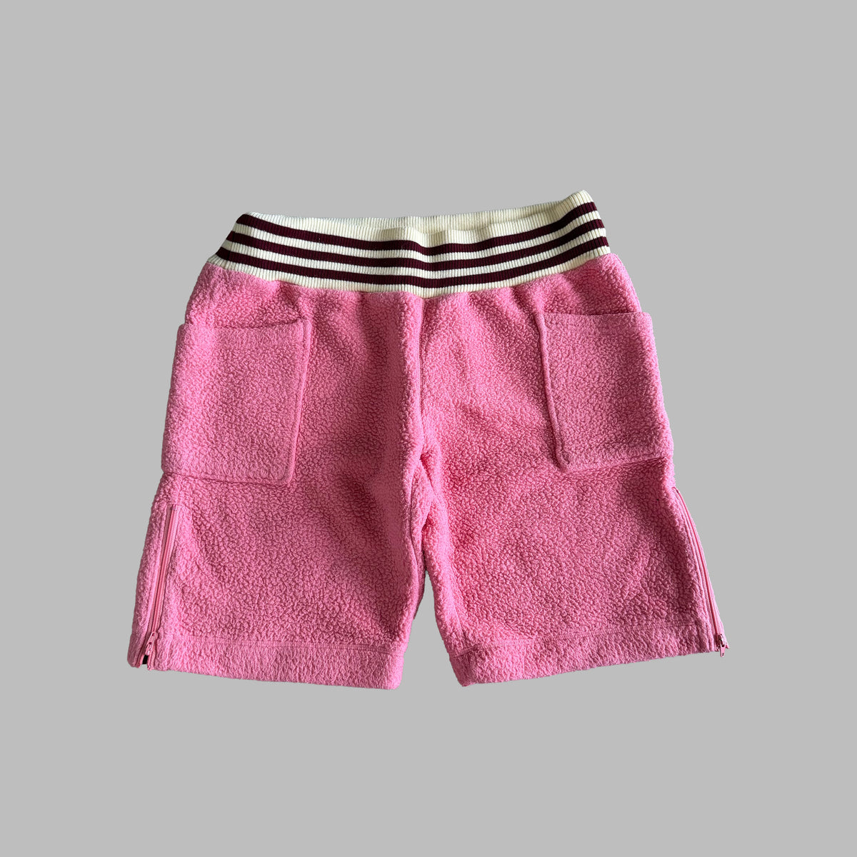 Y2K Adidas Striped Fleece Shorts - S