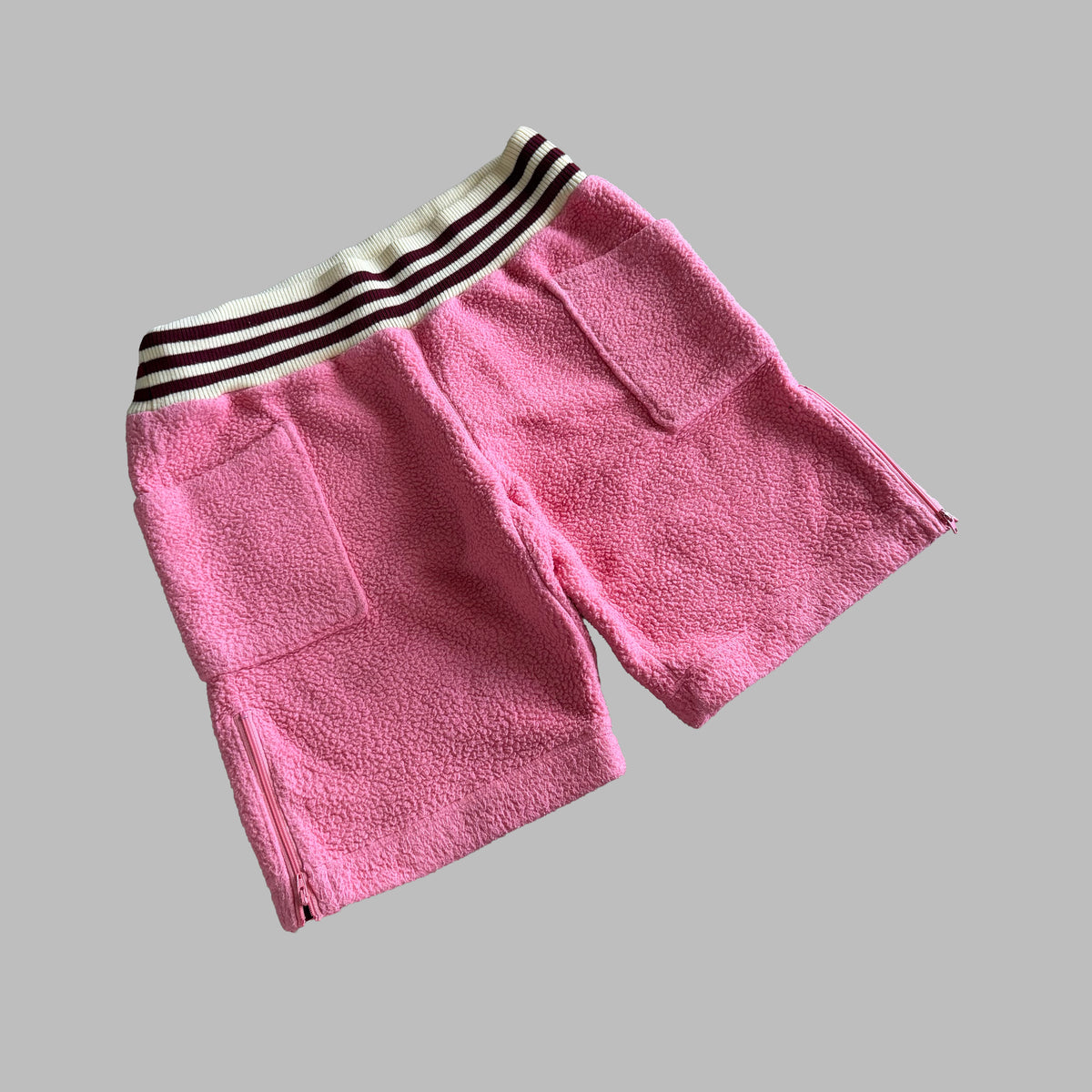 Y2K Adidas Striped Fleece Shorts - S