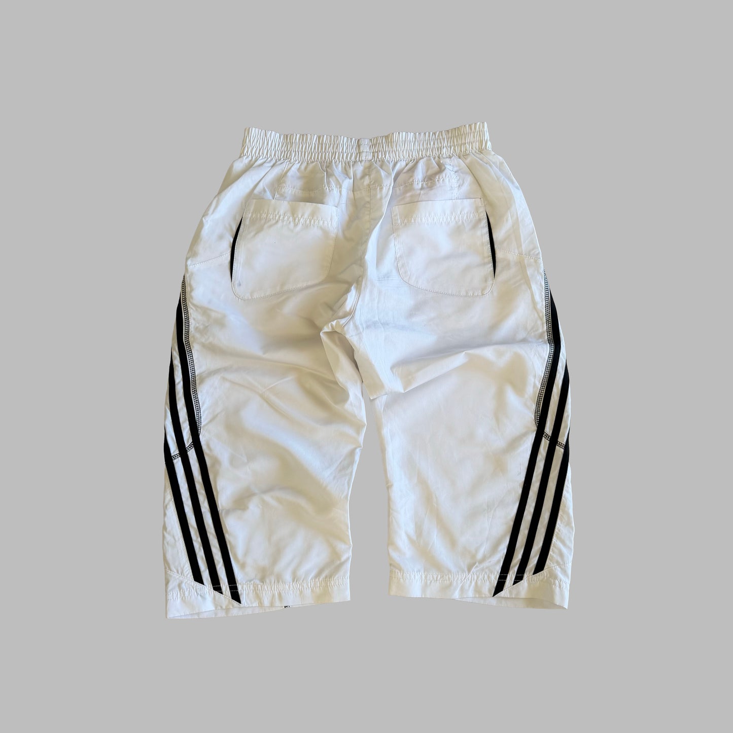 Y2K Adidas Three Stripe Track Capris - S