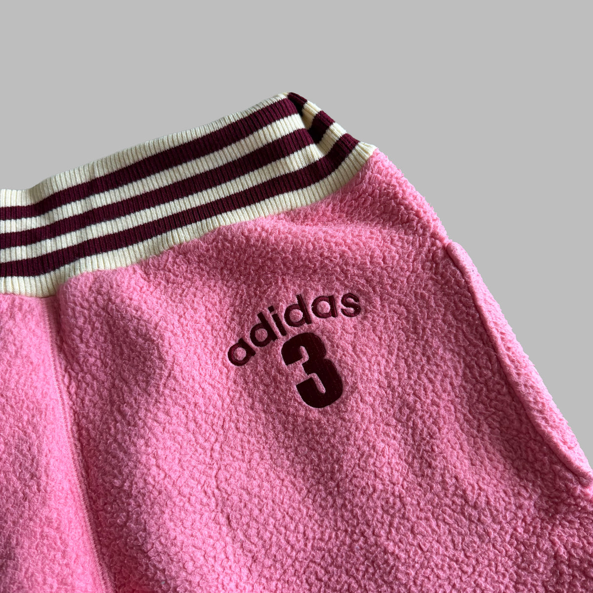 Y2K Adidas Striped Fleece Shorts - S