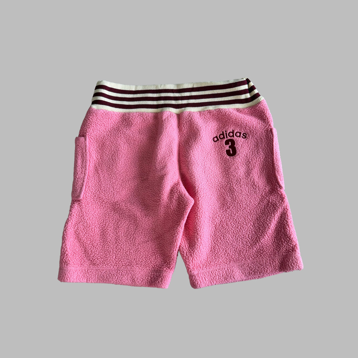 Y2K Adidas Striped Fleece Shorts - S