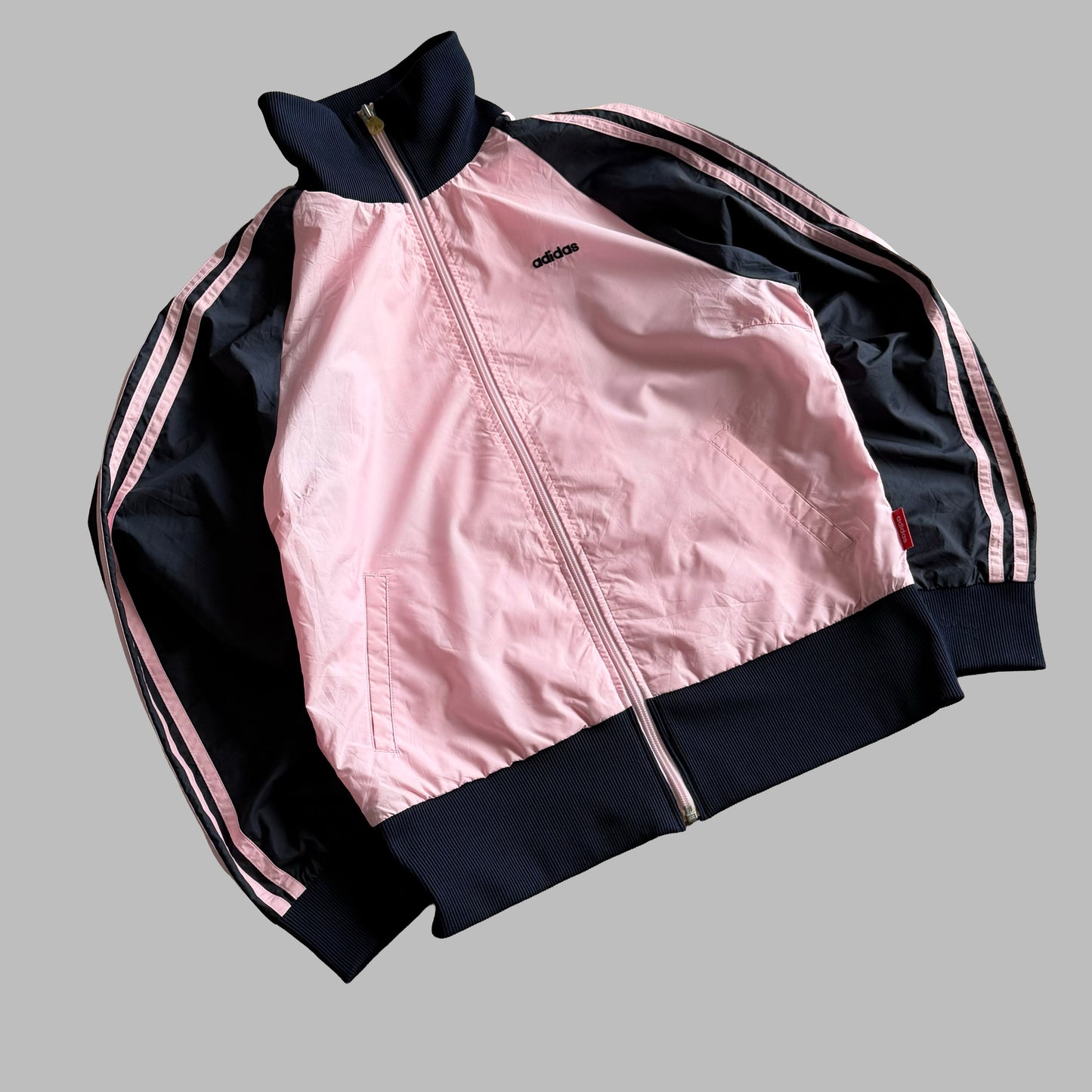 Y2K Adidas Three Stripe Track Jacket - M