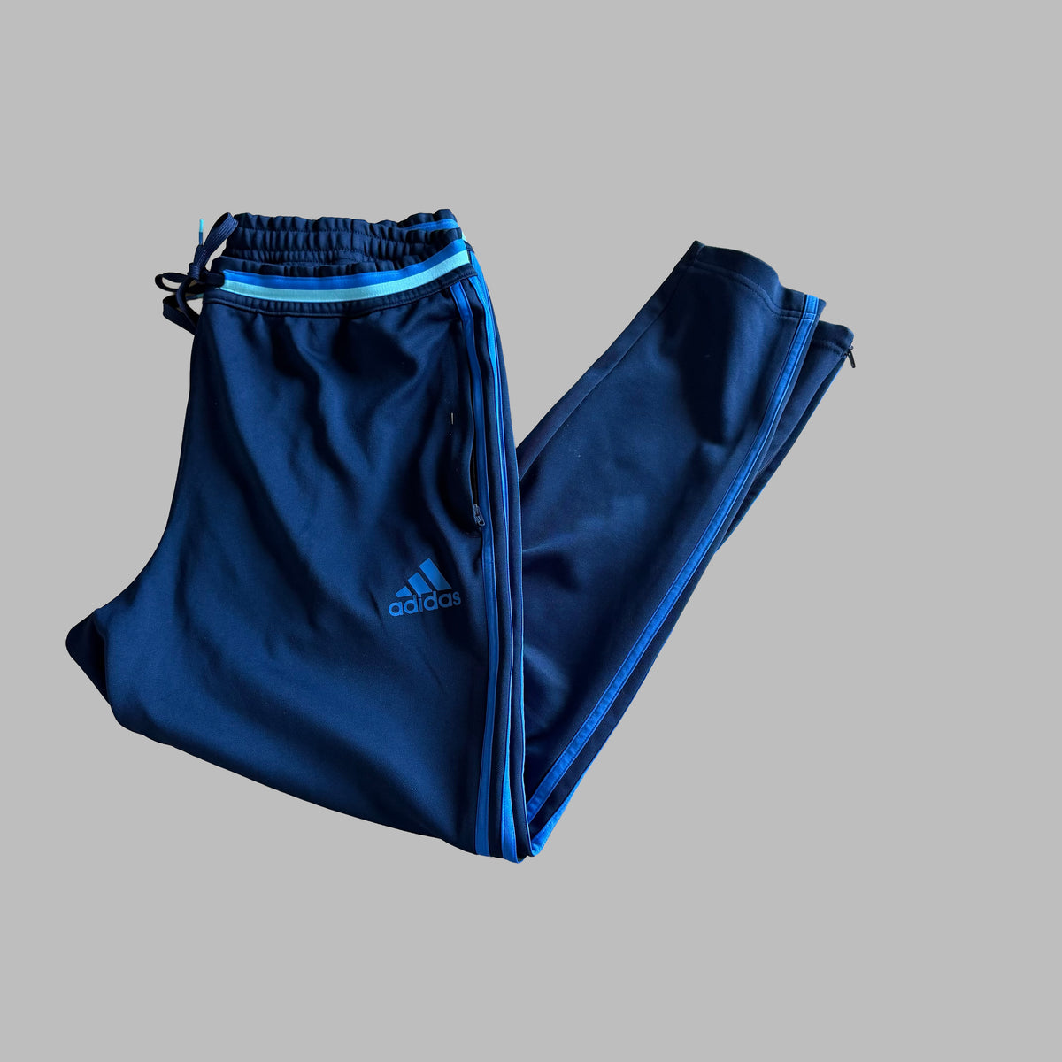 Y2K Adidas Three Stripe Fitted Active Track Pants - L