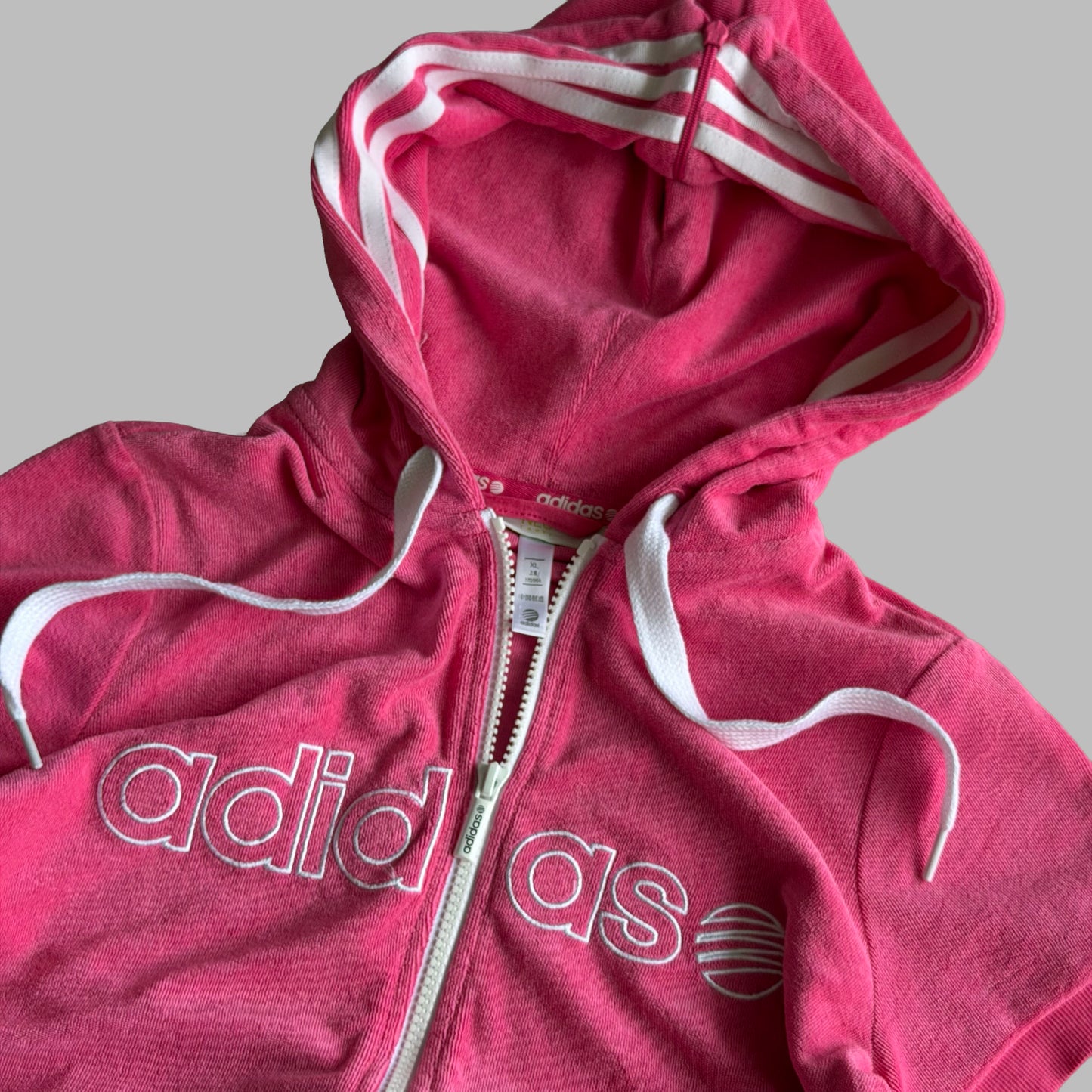 Y2K Adidas Towel Hooded Top - XL