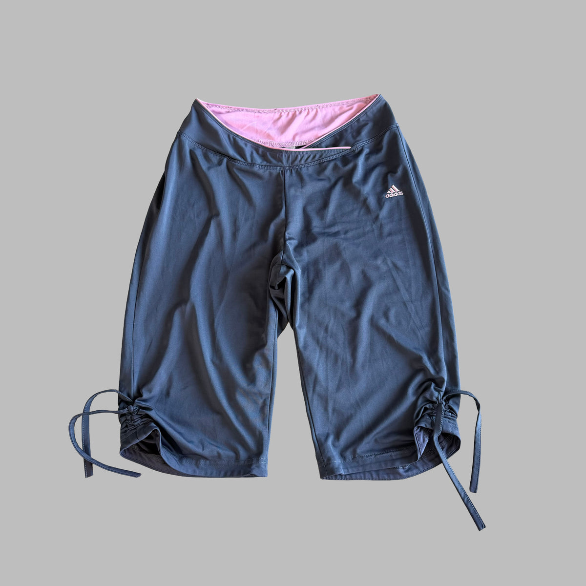 Y2K Adidas Ruched Tie Side Activewear Capris - S/M