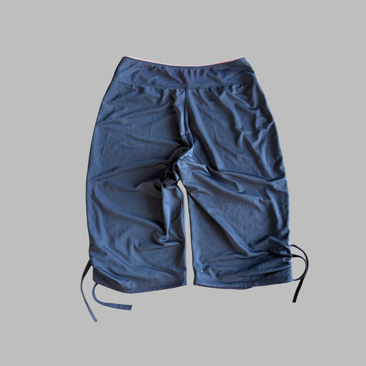 Y2K Adidas Ruched Tie Side Activewear Capris - S/M