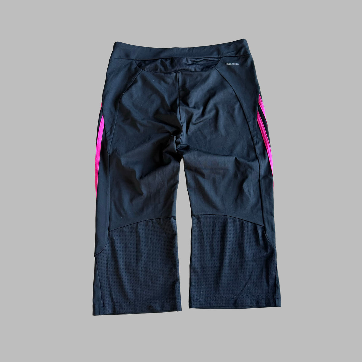 Y2K Adidas Three Stripe Activewear Capris - M