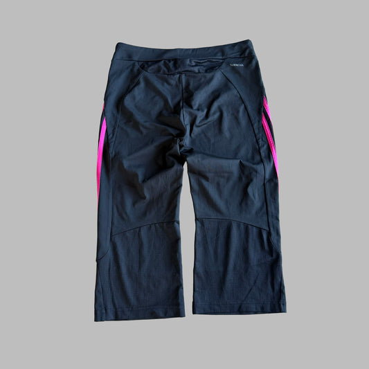 Y2K Adidas Three Stripe Activewear Capris - M