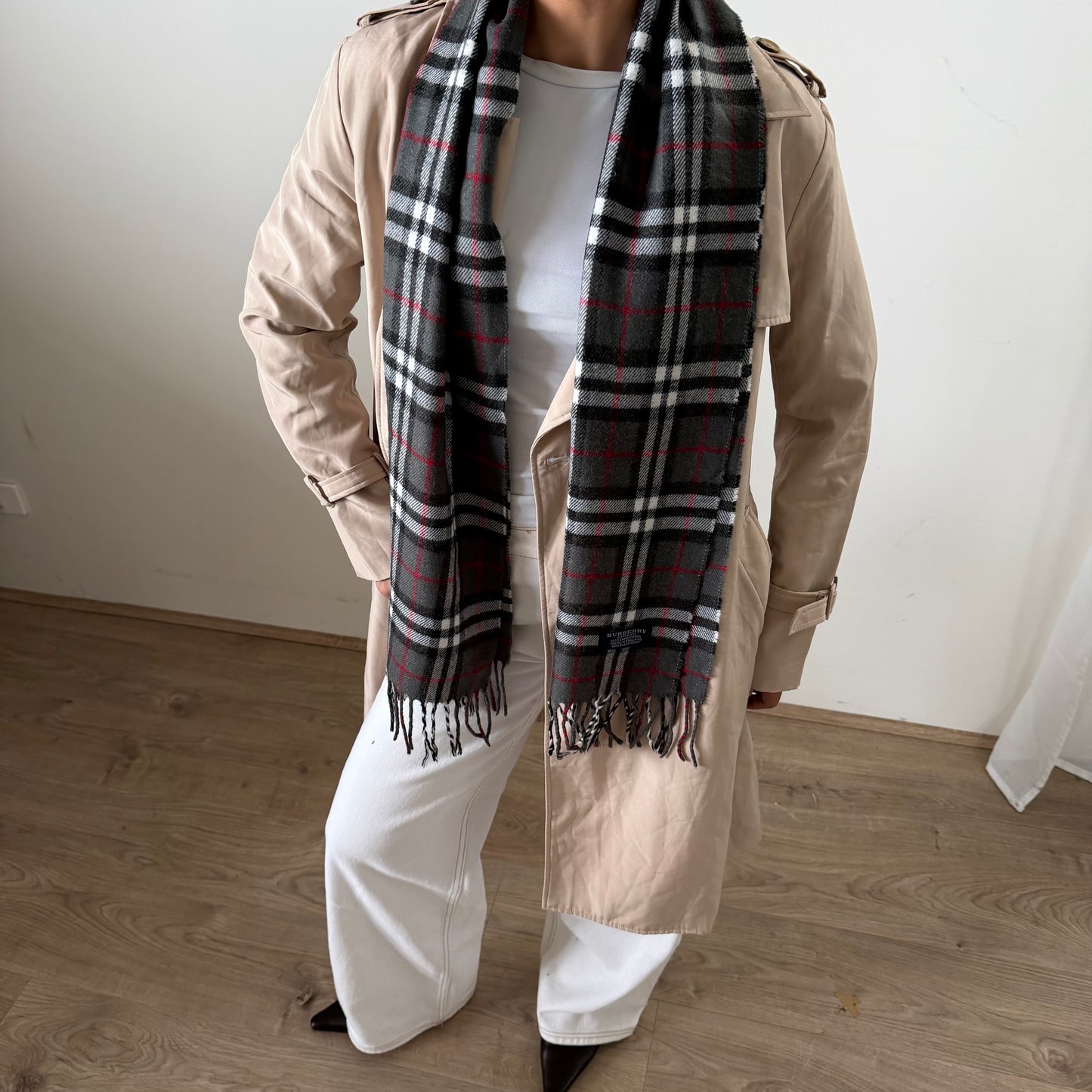 Y2K Burberry Lambswool Check Scarf