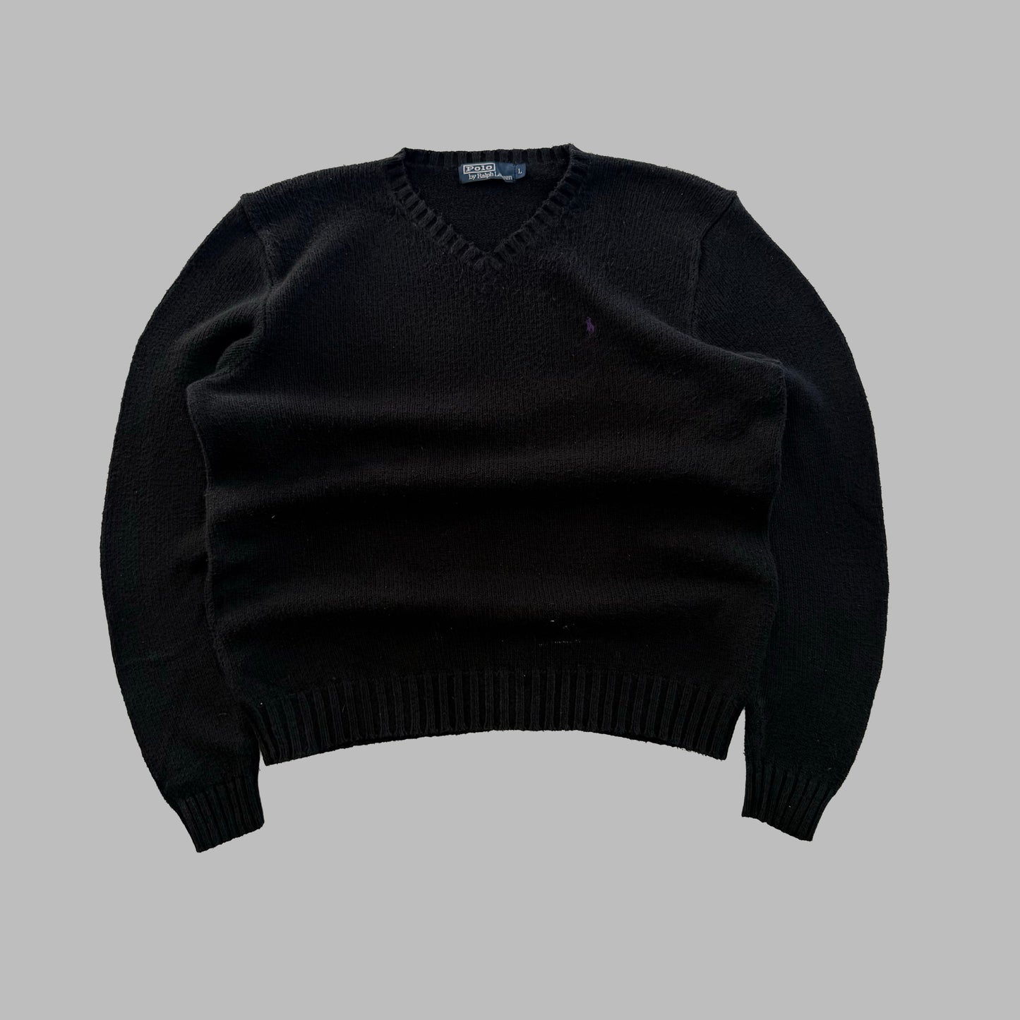 90s Polo Ralph Lauren V-neck Heavy Knit - L