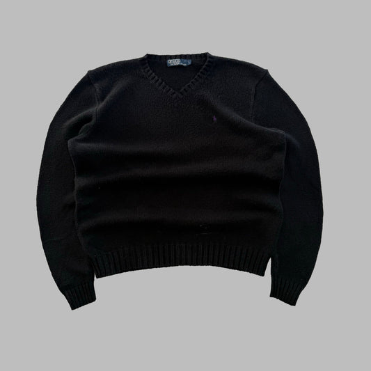 90s Polo Ralph Lauren V-neck Heavy Knit - L