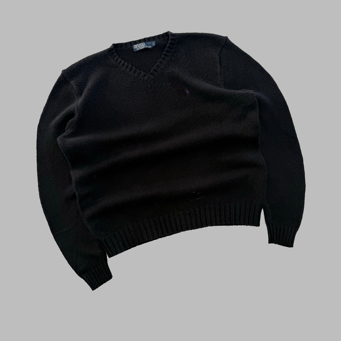 90s Polo Ralph Lauren V-neck Heavy Knit - L
