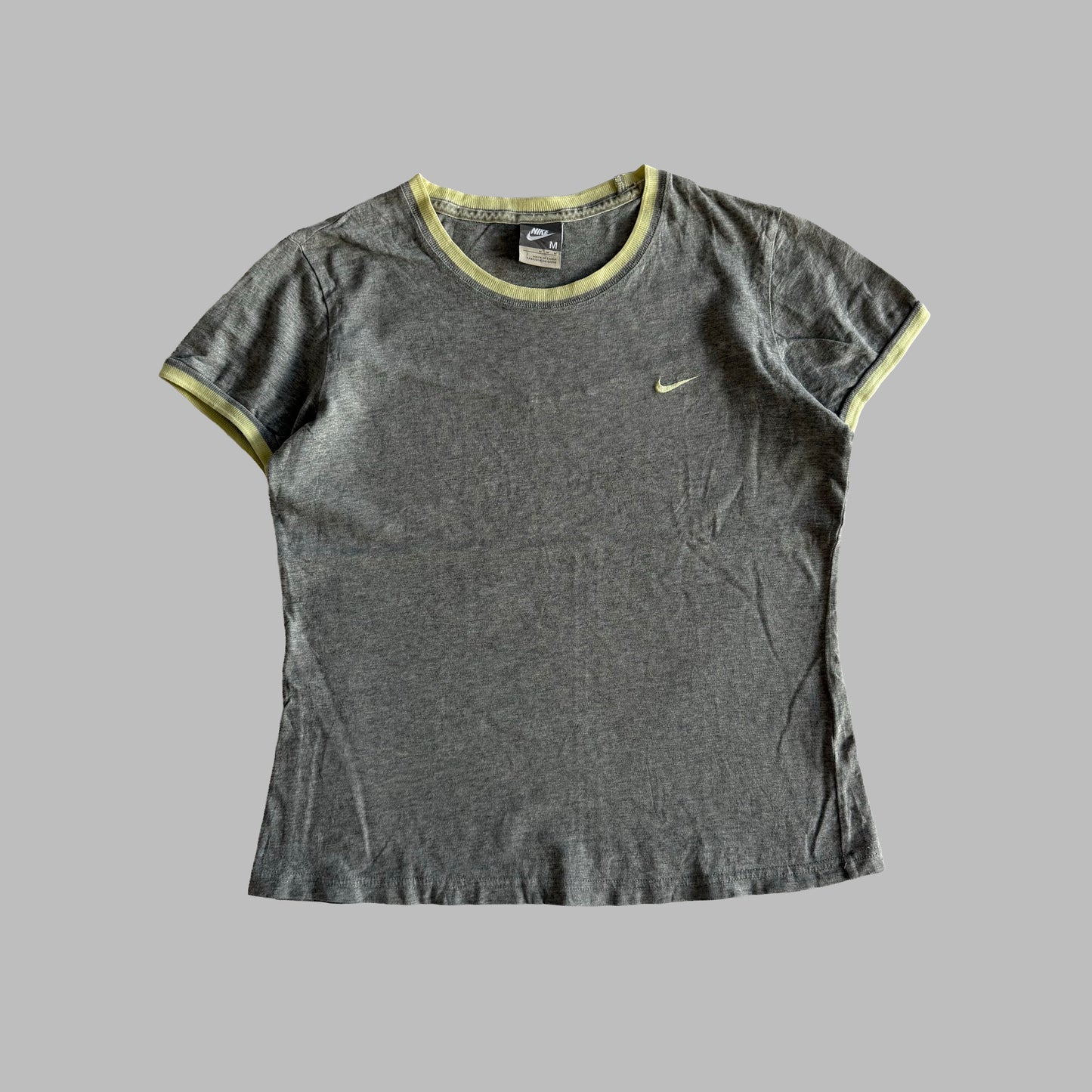 Y2K Nike Swoosh Ringer Tee - M