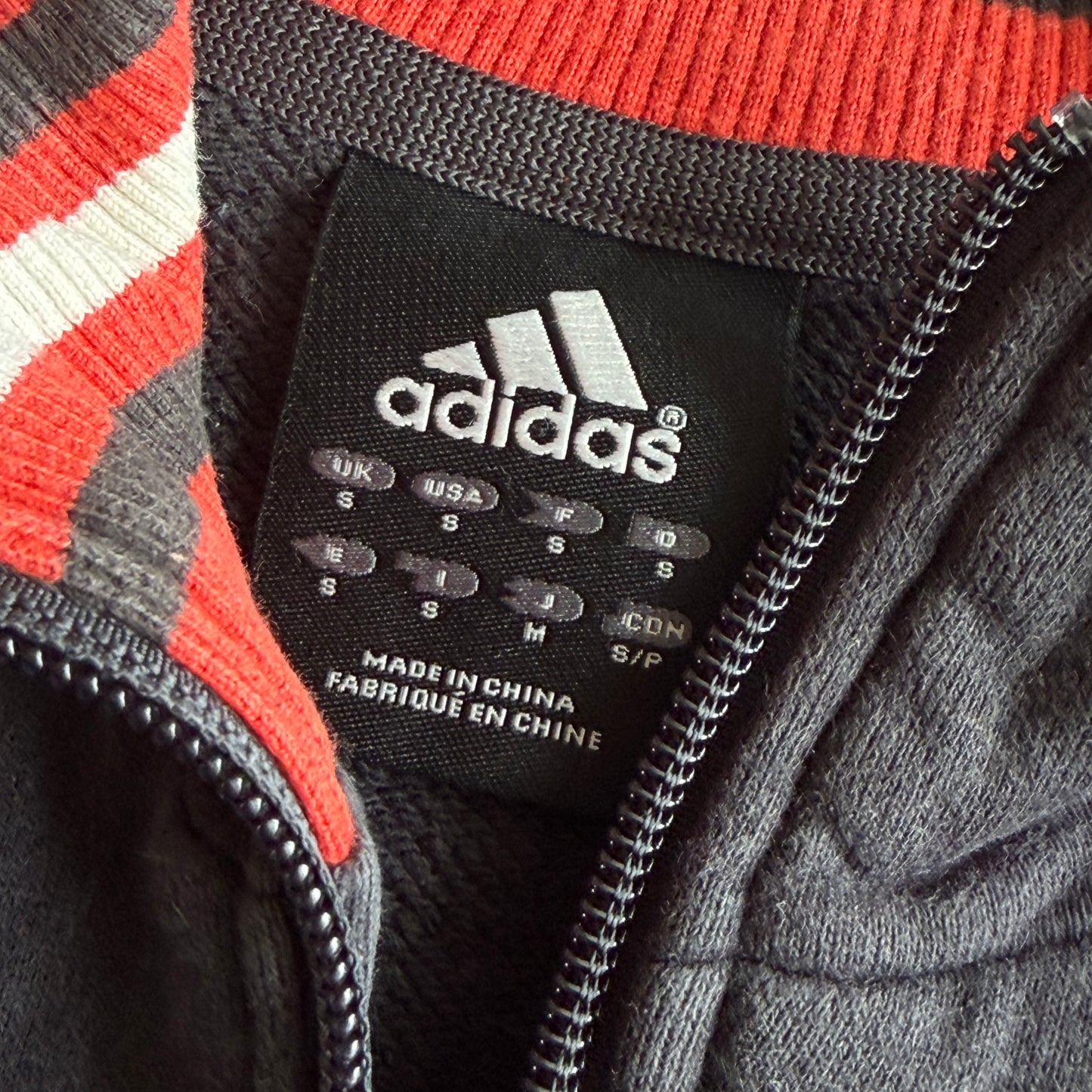 Y2K Adidas Three Stripe Spell Out Track Jacket - S
