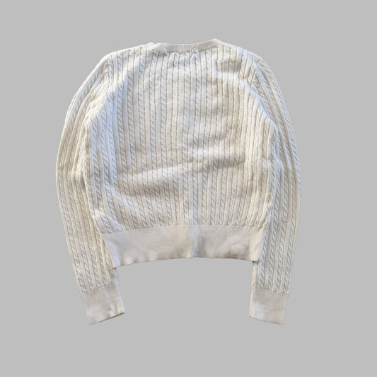 Y2K Polo Ralph Lauren Cable Knit Cardigan - M