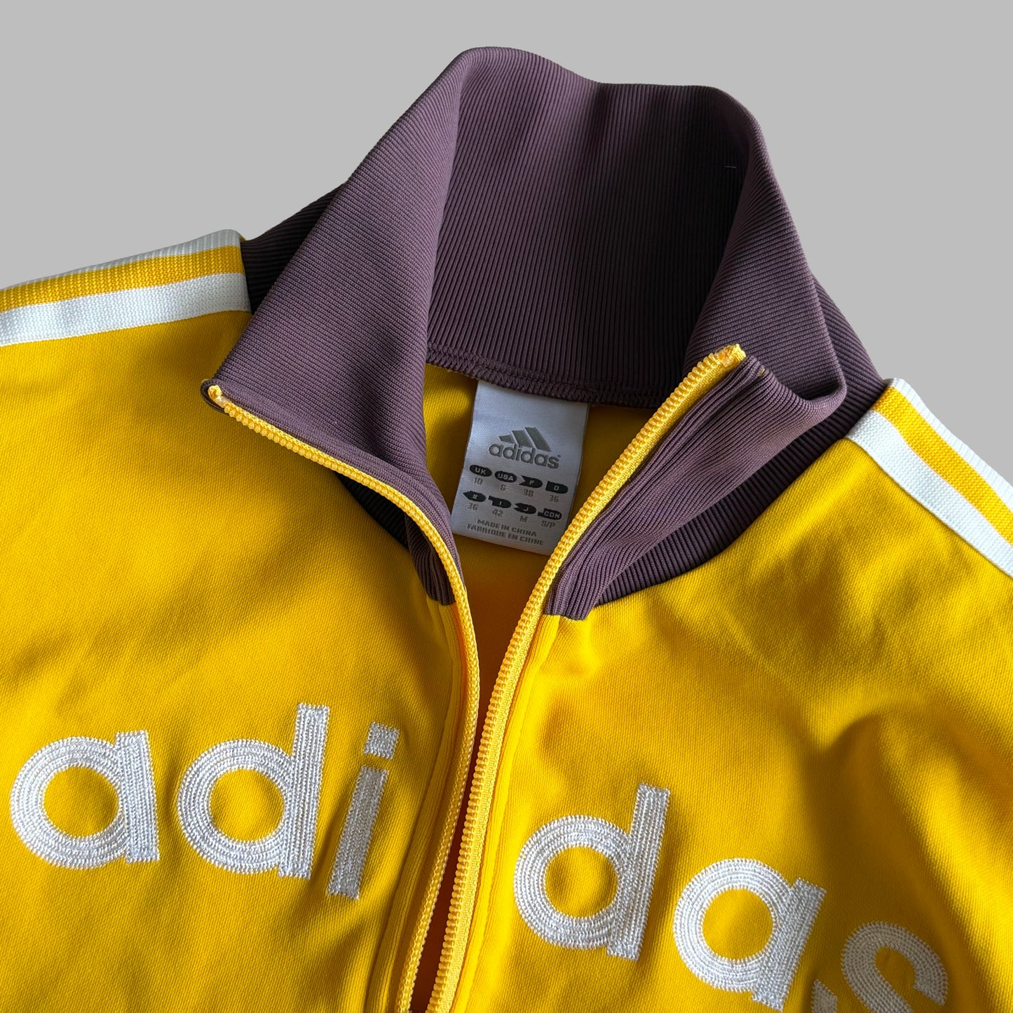 Y2K Adidas Three Stripe Spell Out Track Jacket - S